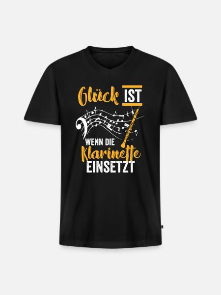 Klarinette Komponist - Männer Premium Bio T-Shirt mit V-Ausschnitt - Schwarz