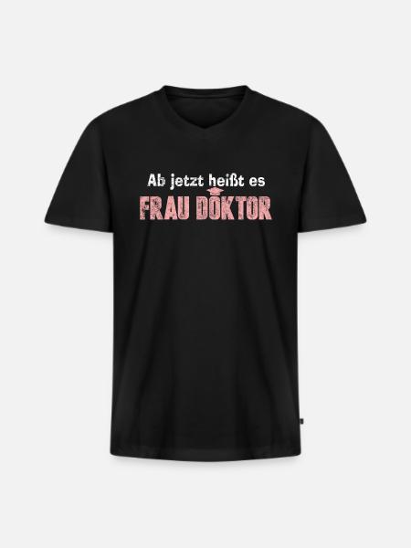 Doktortitel Doktorand - Männer Premium Bio T-Shirt mit V-Ausschnitt - Schwarz