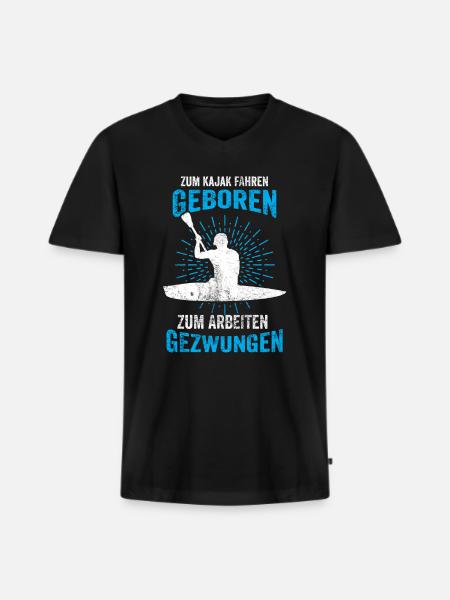 Kajak Kajakboot - Männer Premium Bio T-Shirt mit V-Ausschnitt - Schwarz