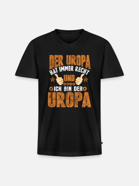 Uropa Ugroßeltern - Männer Premium Bio T-Shirt mit V-Ausschnitt - Schwarz