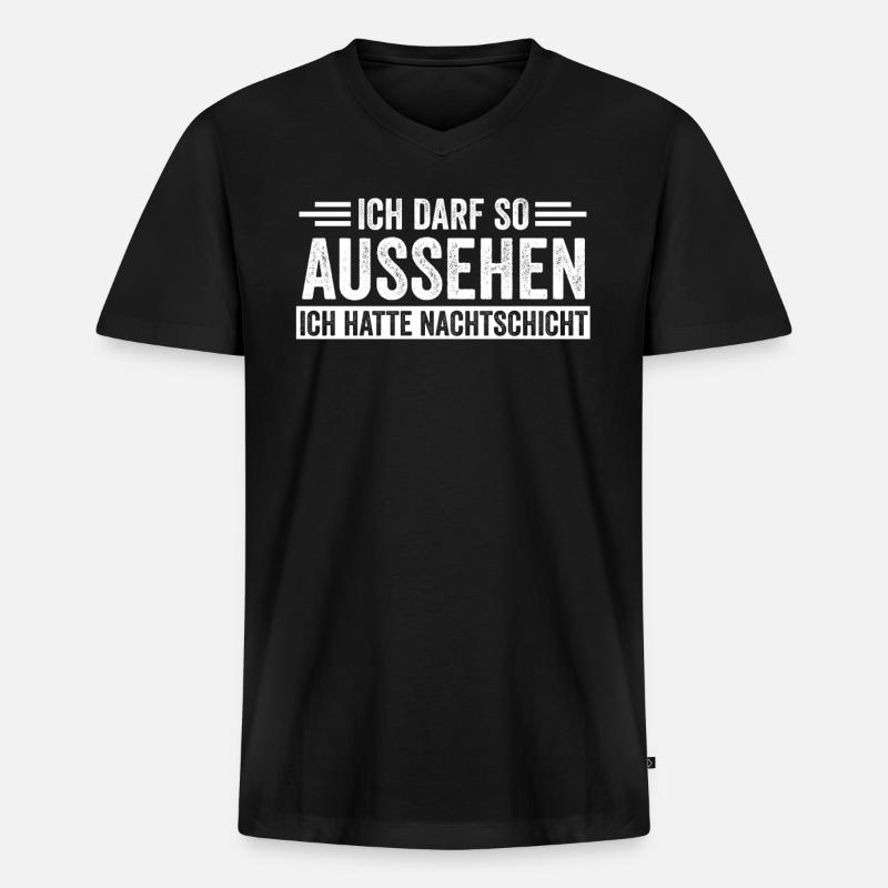 Nachtschicht Krankenschwester - Männer Premium Bio T-Shirt mit V-Ausschnitt - Schwarz
