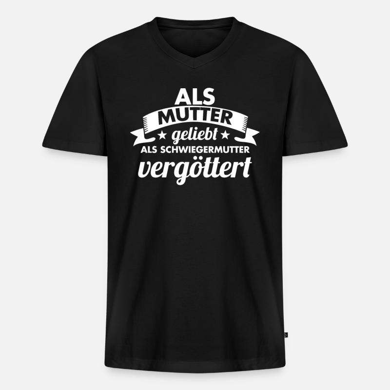 Schwiegermutter Mama Schwiegermama Mutter Mutterta - Männer Premium Bio T-Shirt mit V-Ausschnitt - Schwarz