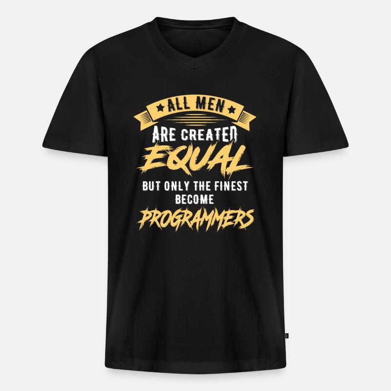 Programmierer Coder Entwickler Geschenk - Männer Premium Bio T-Shirt mit V-Ausschnitt - Schwarz