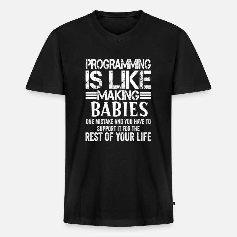 Programmierer Informatiker Coder Geschenk - Männer Premium Bio T-Shirt mit V-Ausschnitt - Schwarz