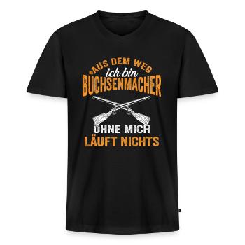Büchsenmacher Waffenschmied Waffenmacher - Männer Premium Bio T-Shirt mit V-Ausschnitt - Schwarz - Vorne - Nico (187cm)