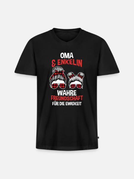 Oma und Enkelin - Männer Premium Bio T-Shirt mit V-Ausschnitt - Schwarz