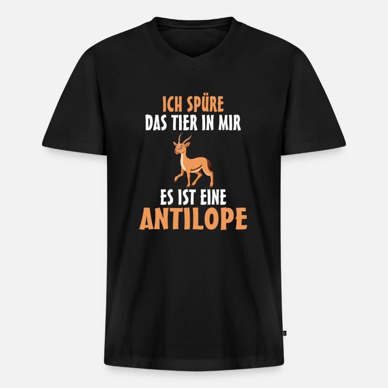 Antilope Antilopen - Männer Premium Bio T-Shirt mit V-Ausschnitt - Schwarz