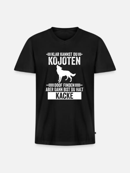Steppenwolf Kojoten - Männer Premium Bio T-Shirt mit V-Ausschnitt - Schwarz