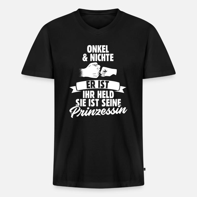 Onkel und Nichte - Männer Premium Bio T-Shirt mit V-Ausschnitt - Schwarz