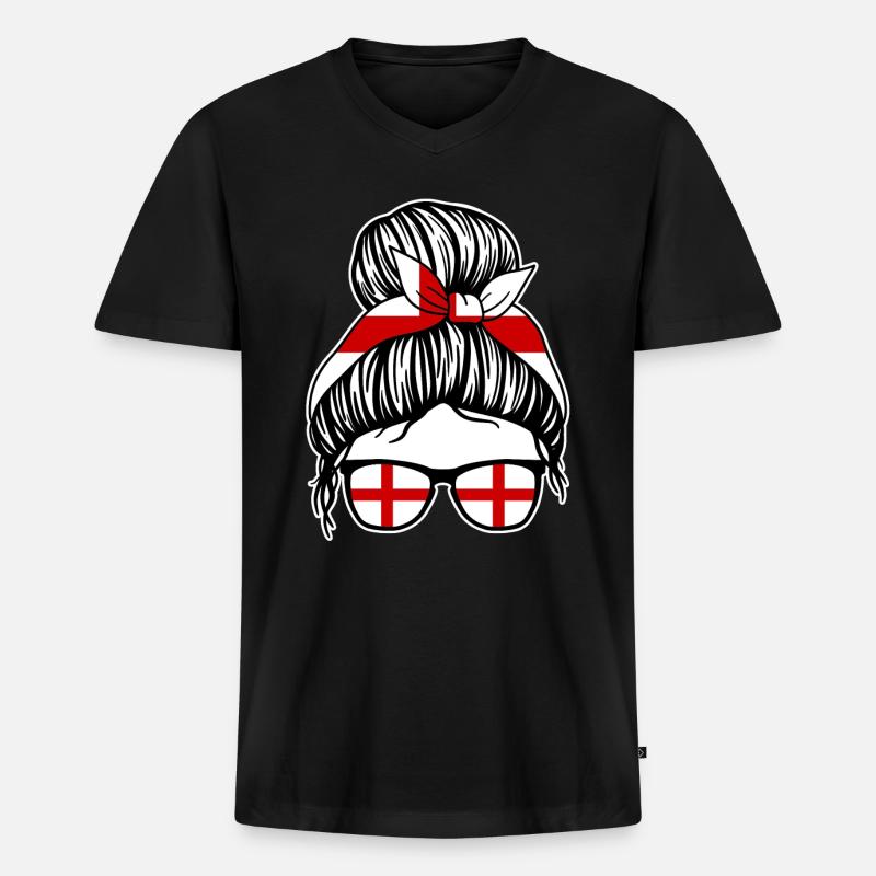 Engländer Englisches England - Männer Premium Bio T-Shirt mit V-Ausschnitt - Schwarz