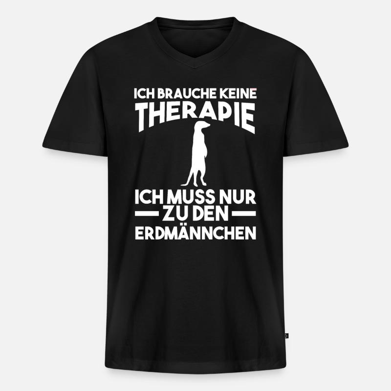 Erdmännchenliebhaber Erdmännchen - Männer Premium Bio T-Shirt mit V-Ausschnitt - Schwarz