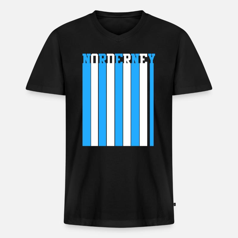 Nordsee Norderney - Männer Premium Bio T-Shirt mit V-Ausschnitt - Schwarz