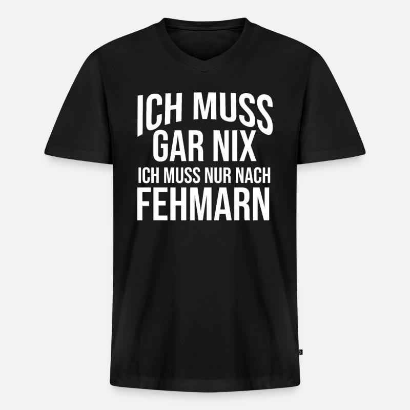 Ostsee Fehmarn - Männer Premium Bio T-Shirt mit V-Ausschnitt - Schwarz