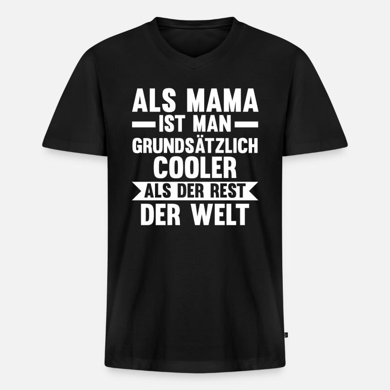 Mutter Coole Mama - Männer Premium Bio T-Shirt mit V-Ausschnitt - Schwarz