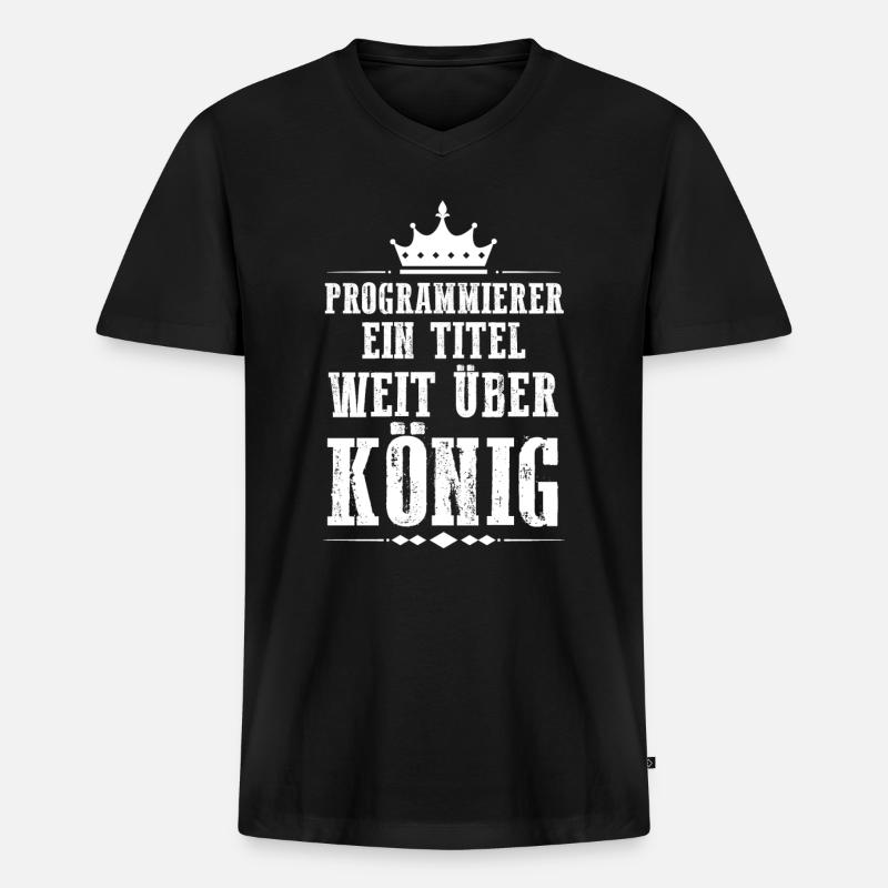 Programmieren Entwickler Coder Programmierer - Männer Premium Bio T-Shirt mit V-Ausschnitt - Schwarz