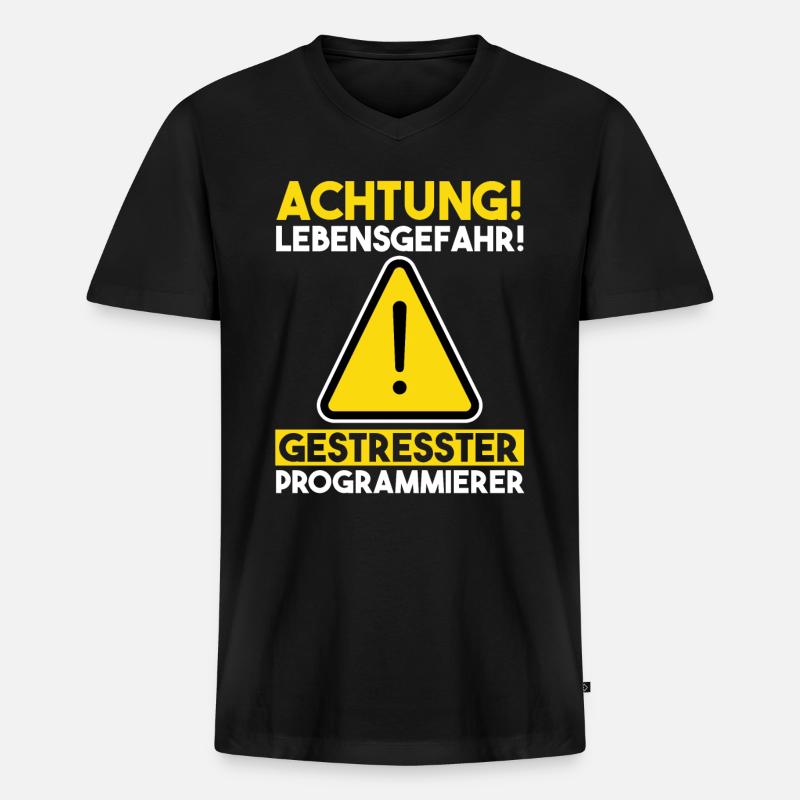 Programmieren Entwickler Coder Programmierer - Männer Premium Bio T-Shirt mit V-Ausschnitt - Schwarz