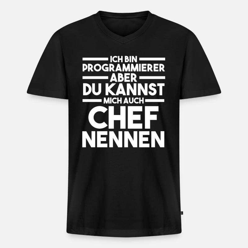 Programmieren Entwickler Coder Programmierer - Männer Premium Bio T-Shirt mit V-Ausschnitt - Schwarz