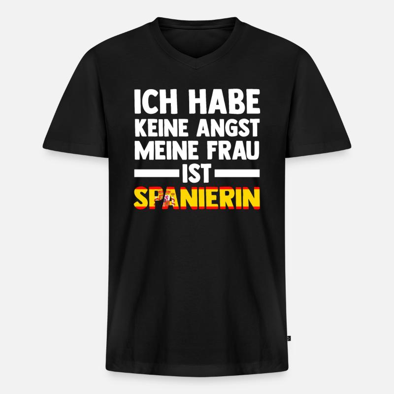 Spanisch Spanier Spanien - Männer Premium Bio T-Shirt mit V-Ausschnitt - Schwarz