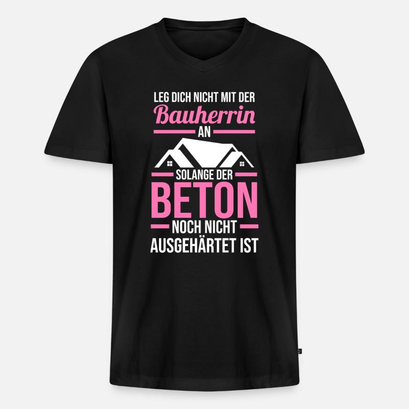 Bauherrin - Männer Premium Bio T-Shirt mit V-Ausschnitt - Schwarz