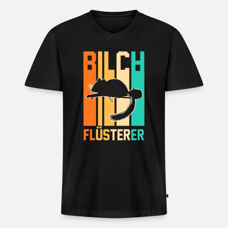 Bilch - Männer Premium Bio T-Shirt mit V-Ausschnitt - Schwarz