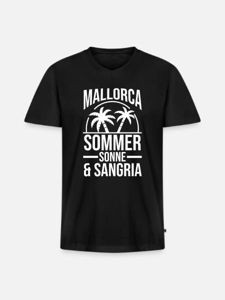 Party Urlaub Mallorca - Männer Premium Bio T-Shirt mit V-Ausschnitt - Schwarz