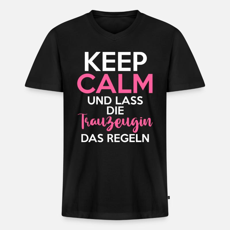 Hochzeit Junggesellenabschied Trauzeugin - Männer Premium Bio T-Shirt mit V-Ausschnitt - Schwarz