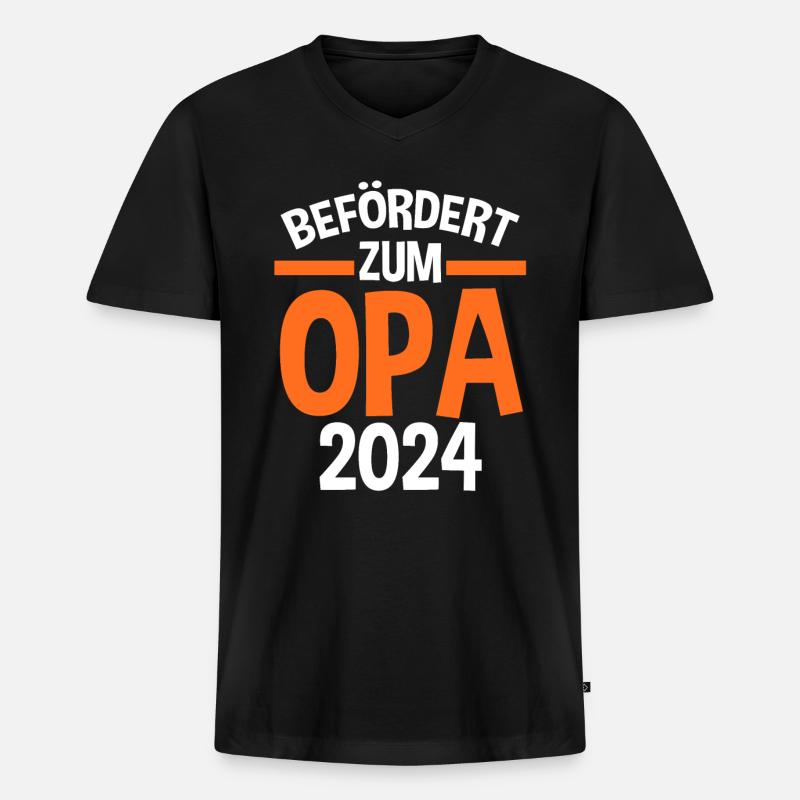 Werdender Opa 2030 - Männer Premium Bio T-Shirt mit V-Ausschnitt - Schwarz