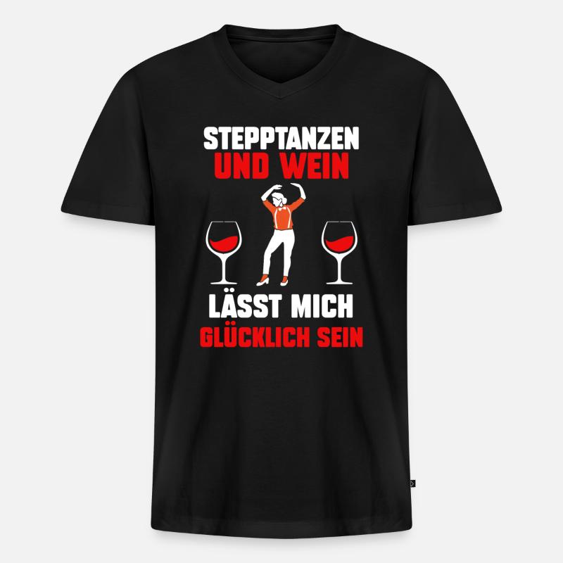 Tänzer Stepptanz - Männer Premium Bio T-Shirt mit V-Ausschnitt - Schwarz