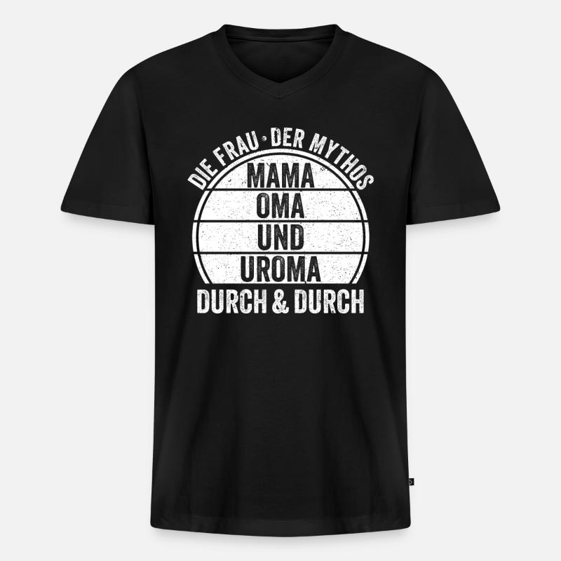 Mutter Mama Oma - Männer Premium Bio T-Shirt mit V-Ausschnitt - Schwarz