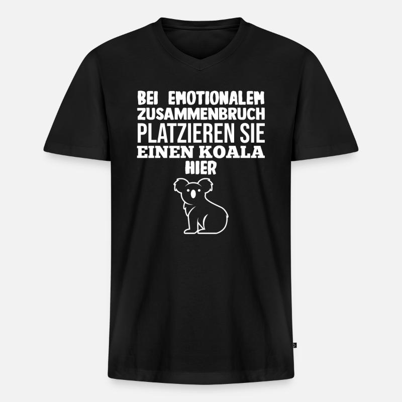 Koalabär Koala - Männer Premium Bio T-Shirt mit V-Ausschnitt - Schwarz