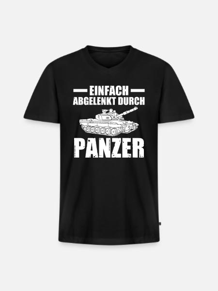 Panzerfahrer Soldat Panzer - Männer Premium Bio T-Shirt mit V-Ausschnitt - Schwarz
