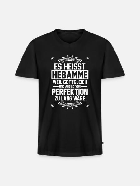 Geburtshelferin Hebamme - Männer Premium Bio T-Shirt mit V-Ausschnitt - Schwarz