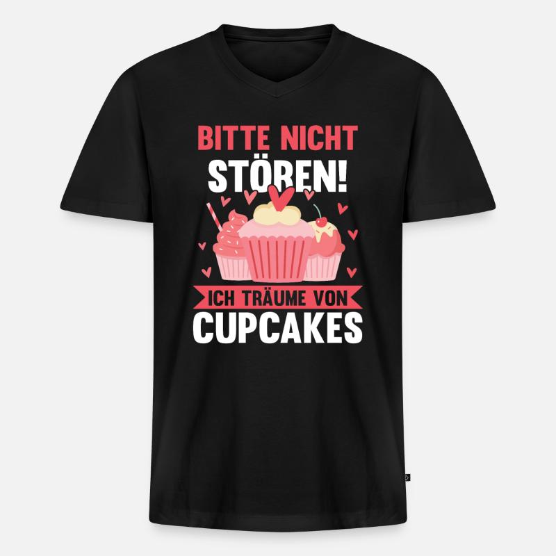 Backen Cupcakes - Männer Premium Bio T-Shirt mit V-Ausschnitt - Schwarz