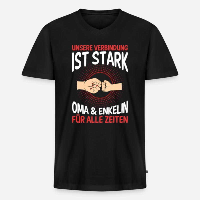 Oma Großmutter und Enkelin - Männer Premium Bio T-Shirt mit V-Ausschnitt - Schwarz