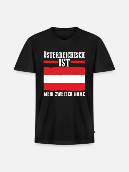 Austrians Austria - Men's Premium Organic T-shirt with V-neck - black