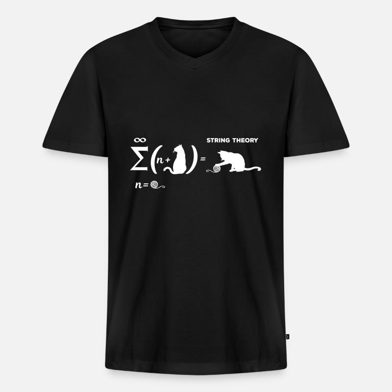 Schrödingers Stringtheorie - Männer Premium Bio T-Shirt mit V-Ausschnitt - Schwarz