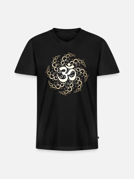 Spirit Om Zeichen - Männer Premium Bio T-Shirt mit V-Ausschnitt - Schwarz