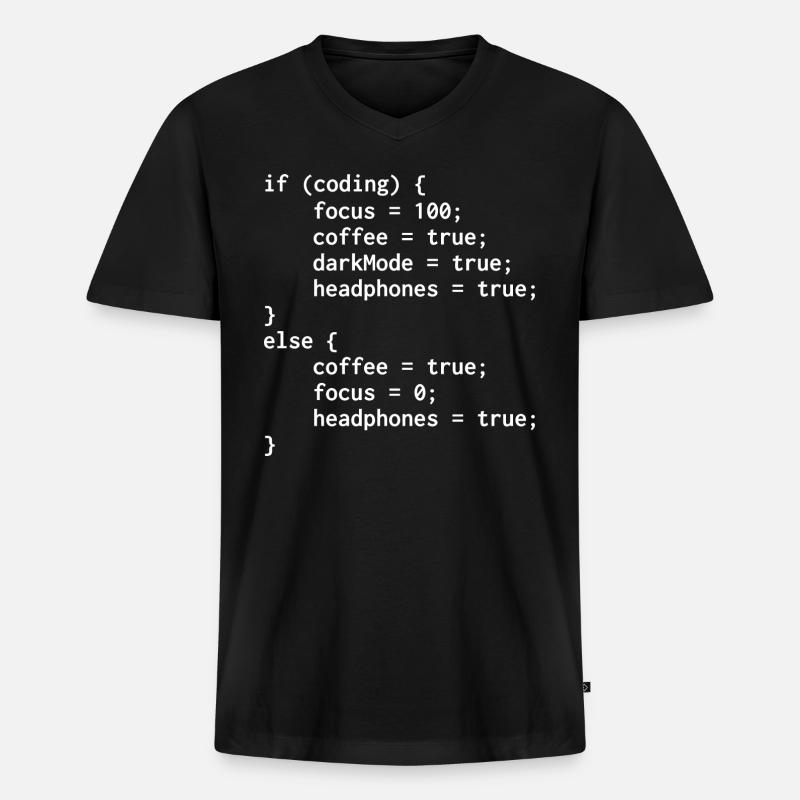 Programmierer-Else-Code - Männer Premium Bio T-Shirt mit V-Ausschnitt - Schwarz