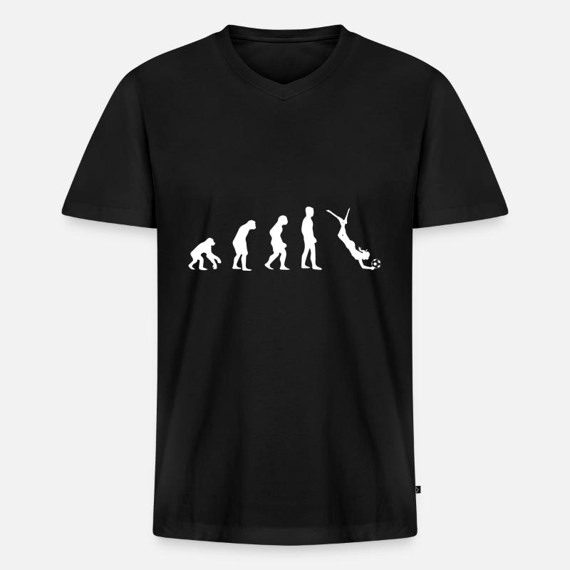 Unterwasserrugby Evolution - Männer Premium Bio T-Shirt mit V-Ausschnitt - Schwarz