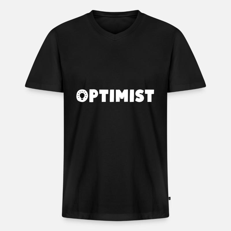 Optimist - Männer Premium Bio T-Shirt mit V-Ausschnitt - Schwarz