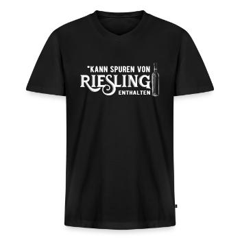 Wein Riesling Weinliebhaber - Männer Premium Bio T-Shirt mit V-Ausschnitt - Schwarz - Vorne - Nico (187cm)