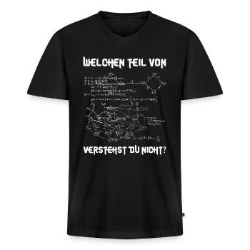 Mathematik Mathe Witz - Männer Premium Bio T-Shirt mit V-Ausschnitt - Schwarz - Vorne - Nico (187cm)