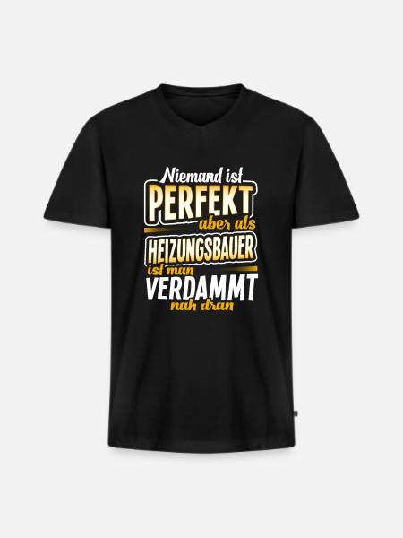 Heizungsbauer Installateur - Männer Premium Bio T-Shirt mit V-Ausschnitt - Schwarz