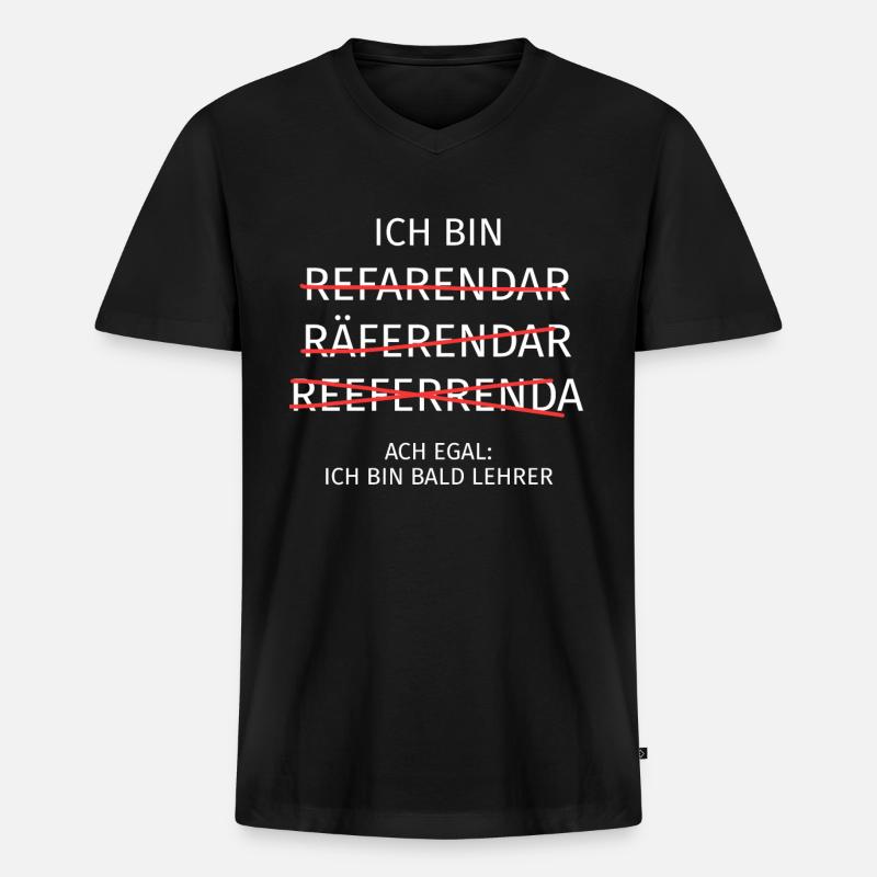 Referendar Referendarin Referendariat - Männer Premium Bio T-Shirt mit V-Ausschnitt - Schwarz