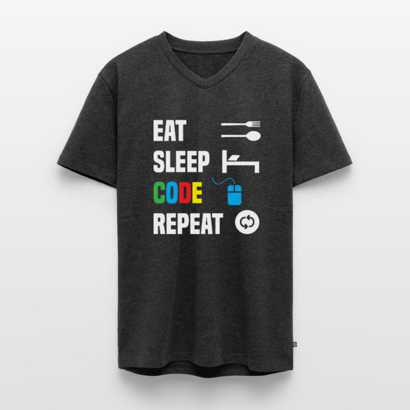 Code Codierung Coder Kodierung Informatiker Männer Premium Bio T-Shirt mit V-Ausschnitt