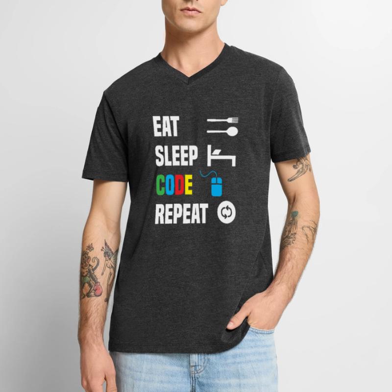 Code Codierung Coder Kodierung Informatiker Männer Premium Bio T-Shirt mit V-Ausschnitt