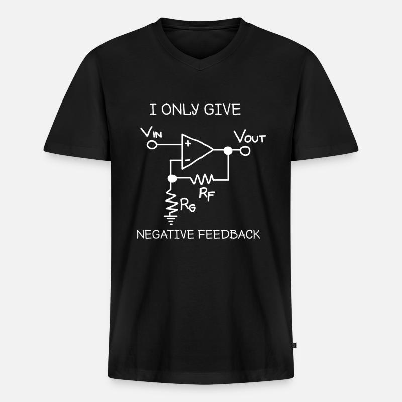 Negative Feedback Strom Spannung Positiv - Männer Premium Bio T-Shirt mit V-Ausschnitt - Schwarz