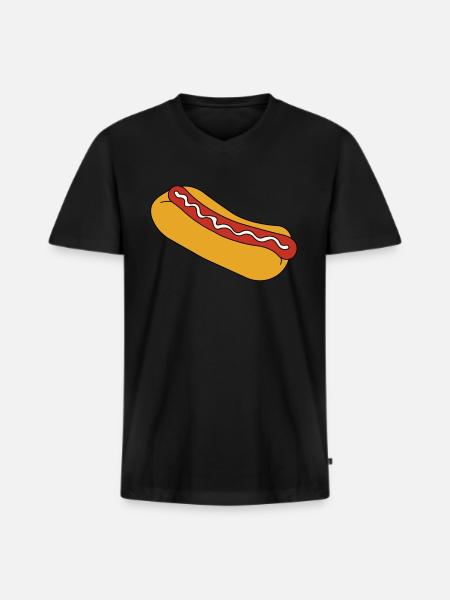 Varmkorv snabbmat korv rullar - Ekologisk premium-T-shirt med V-ringning herr - svart