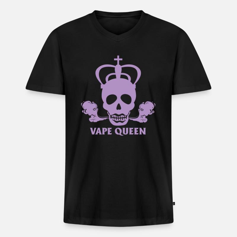 E-Zigarette E-Shisha Dampf Liquid - Männer Premium Bio T-Shirt mit V-Ausschnitt - Schwarz