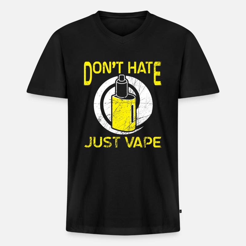 Elektro Zigarette E-Zigarette E-Shisha Vape - Männer Premium Bio T-Shirt mit V-Ausschnitt - Schwarz